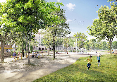 Blick auf den Elsässer Platz
